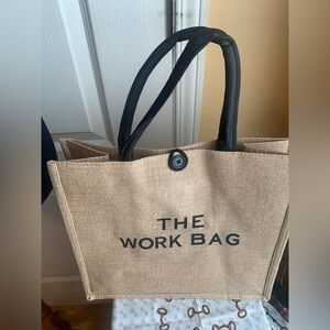 NWOT The Work Bag Tote in burlap